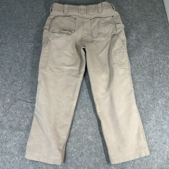 Duluth Trading Co Cargo Pants Mens 36X30 Beige Khaki Straight Leg Workwear Flaws - Picture 9 of 13